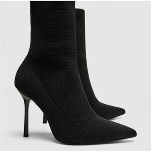Zara fabric heeled booties